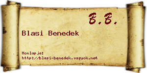 Blasi Benedek névjegykártya