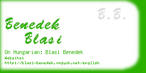 benedek blasi business card